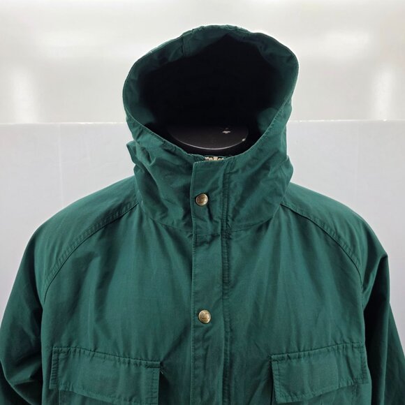 Vintage Woolrich Jacket Mens Green Parka Rain Coat Chore Hooded Large - Picture 3 of 13